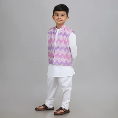 Kurta Pyjama with Jacket – 3-Piece Festive Set
