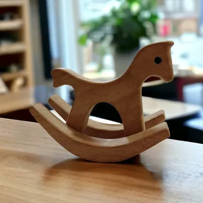 Mini Swing Horse for Toddlers - For Learning Balance & Coordination - Enjoy The Benefits of Neem Wood