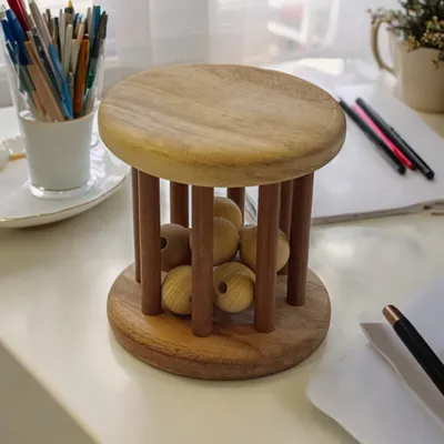 Table Top Decor- Neem Wooden Tumbler Paper Weight