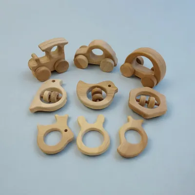 Pack of 9 Unique Baby Toys-Made From Pure & Healthy Neem Wood For Early Development