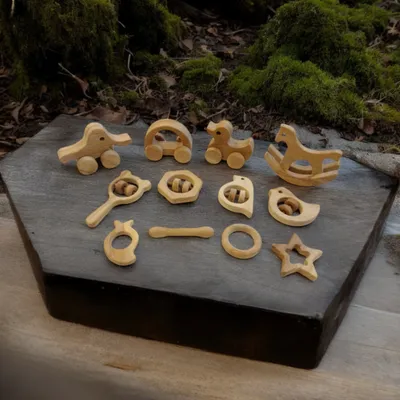 Set of 12 Joyful Neem Wooden Toy Set gor Gifting