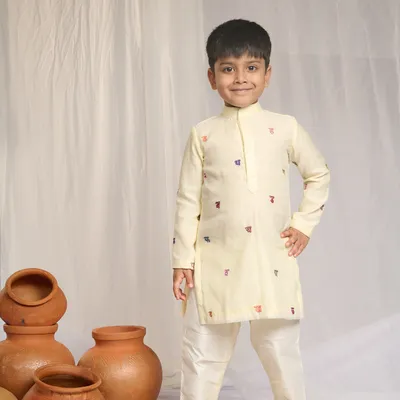 ALPHABET EMBROIDERED KURTA SET