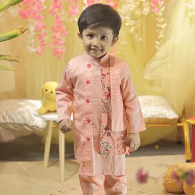 PEACH FLAP KURTA SET