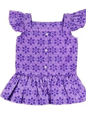 Lavender Breeze Cotton Frill Top