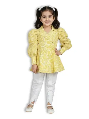 Sunshine Bloom Cotton Kurti Set — Infant