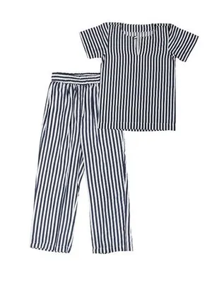 Navy Stripe Cotton Co-ord Set