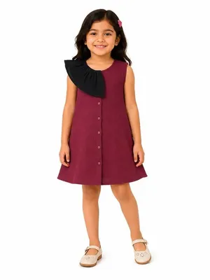 The Burgundy Petal Dress