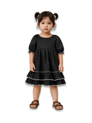 Midnight Grace Cotton Dress — Infant