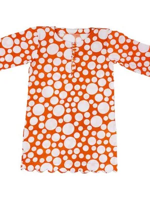 Girls Orange Polka Dot Top with Dhoti Pant Set