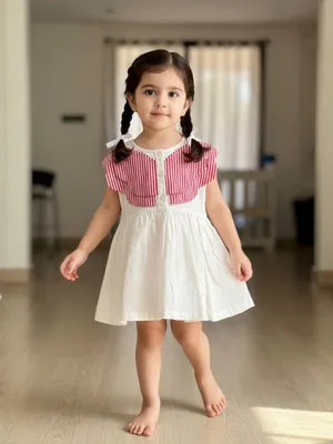 Cherry Stripe Cotton Dress