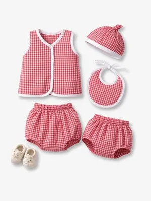 Little Checks Cotton Baby Gift Set